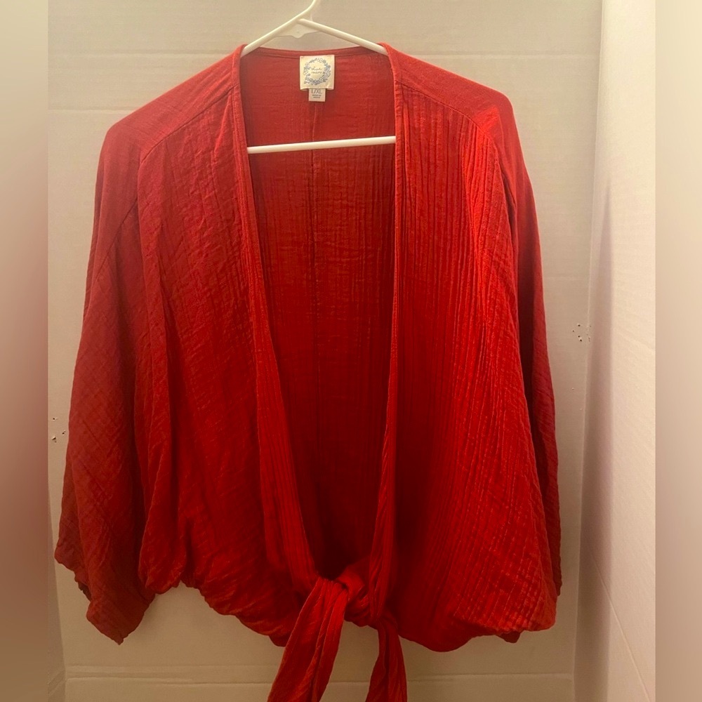 Blue Rain Red Cover Up Women’s Top.